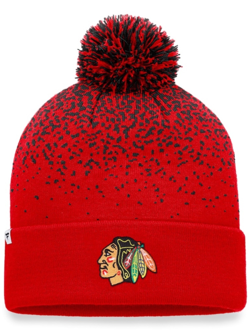 Chicago Blackhawks Fanatics Iconic Gradient Cuffed Beanie with Pom - Red